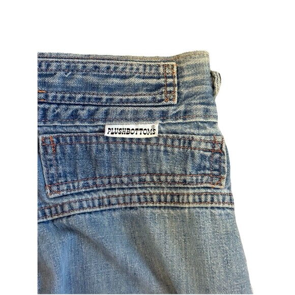 VINTAGE PlushBottoms Denim Jeans Flare Leg 70's Mod Boho FLAW - Picture 6 of 10